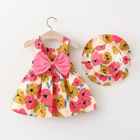 Vestido Infantil Primavera + Chapéu