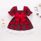 Vestido Infantil Xadrez Luna